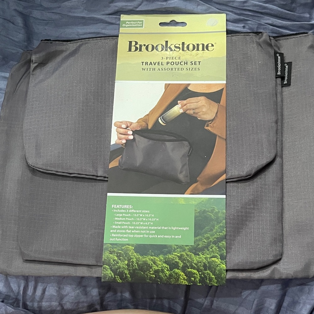Brookstone Black Travel Pouch Set
